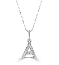 10K Initial Pendant with Lab Grown Diamonds - Letter A / Gold