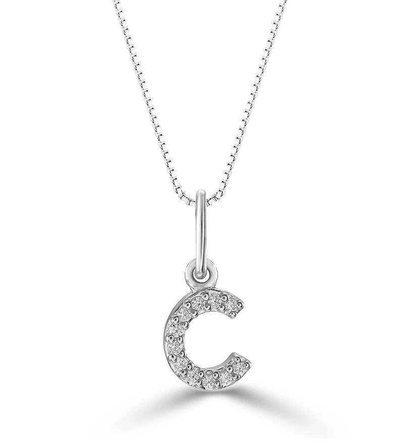 10K Initial Pendant with Lab Grown Diamonds - Letter A / Gold