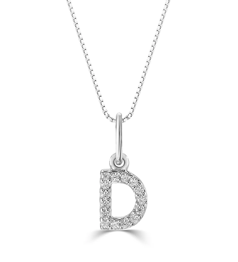 10K Initial Pendant with Lab Grown Diamonds - Letter A / Gold