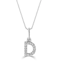 10K Initial Pendant with Lab Grown Diamonds - Letter A / Gold