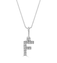 10K Initial Pendant with Lab Grown Diamonds - Letter A / Gold