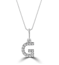 10K Initial Pendant with Lab Grown Diamonds - Letter A / Gold