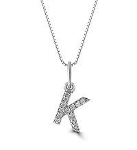 10K Initial Pendant with Lab Grown Diamonds - Letter A / Gold