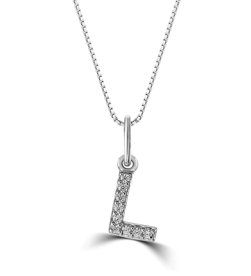 10K Initial Pendant with Lab Grown Diamonds - Letter A / Gold