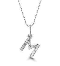 10K Initial Pendant with Lab Grown Diamonds - Letter A / Gold