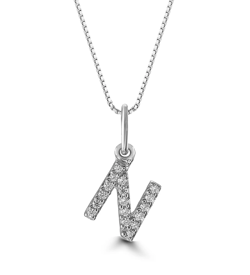 10K Initial Pendant with Lab Grown Diamonds - Letter A / Gold
