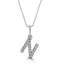 10K Initial Pendant with Lab Grown Diamonds - Letter A / Gold