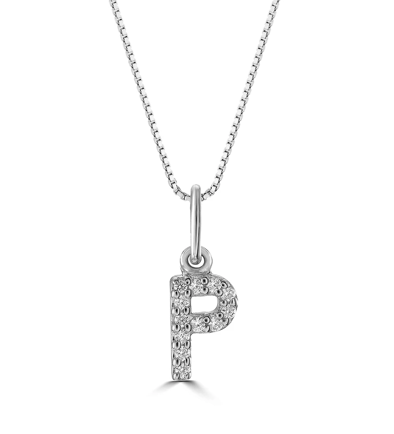 10K Initial Pendant with Lab Grown Diamonds - Letter A / Gold