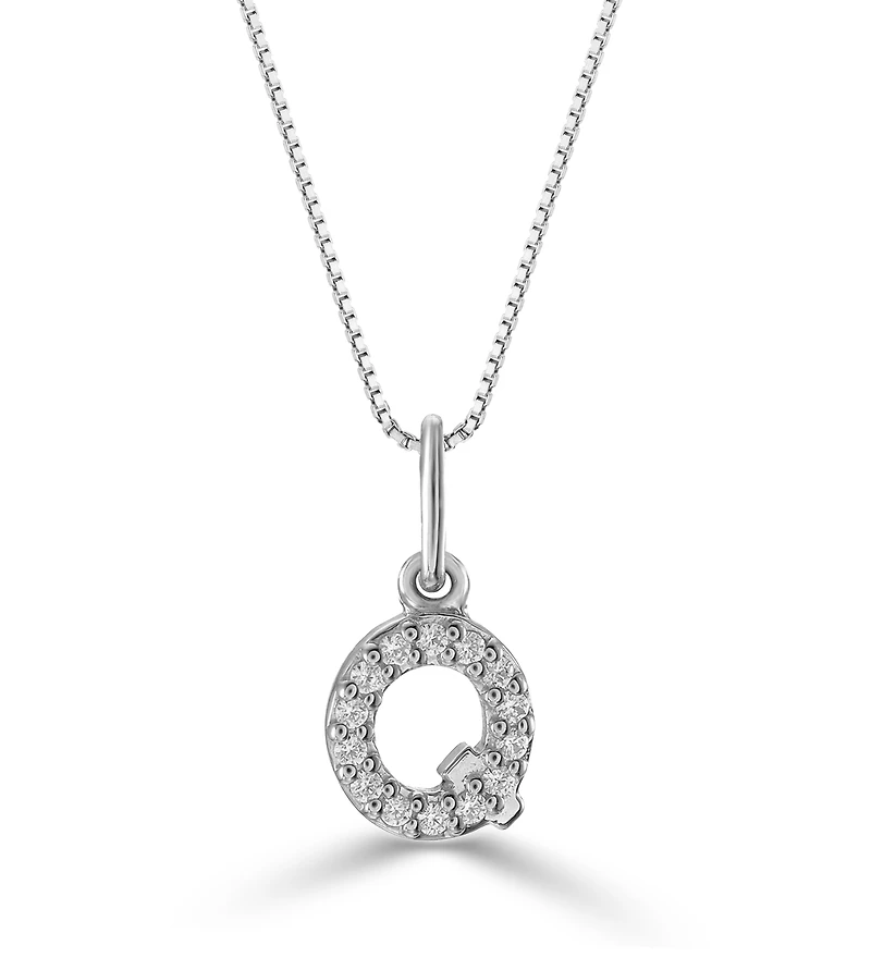 10K Initial Pendant with Lab Grown Diamonds - Letter A / Gold