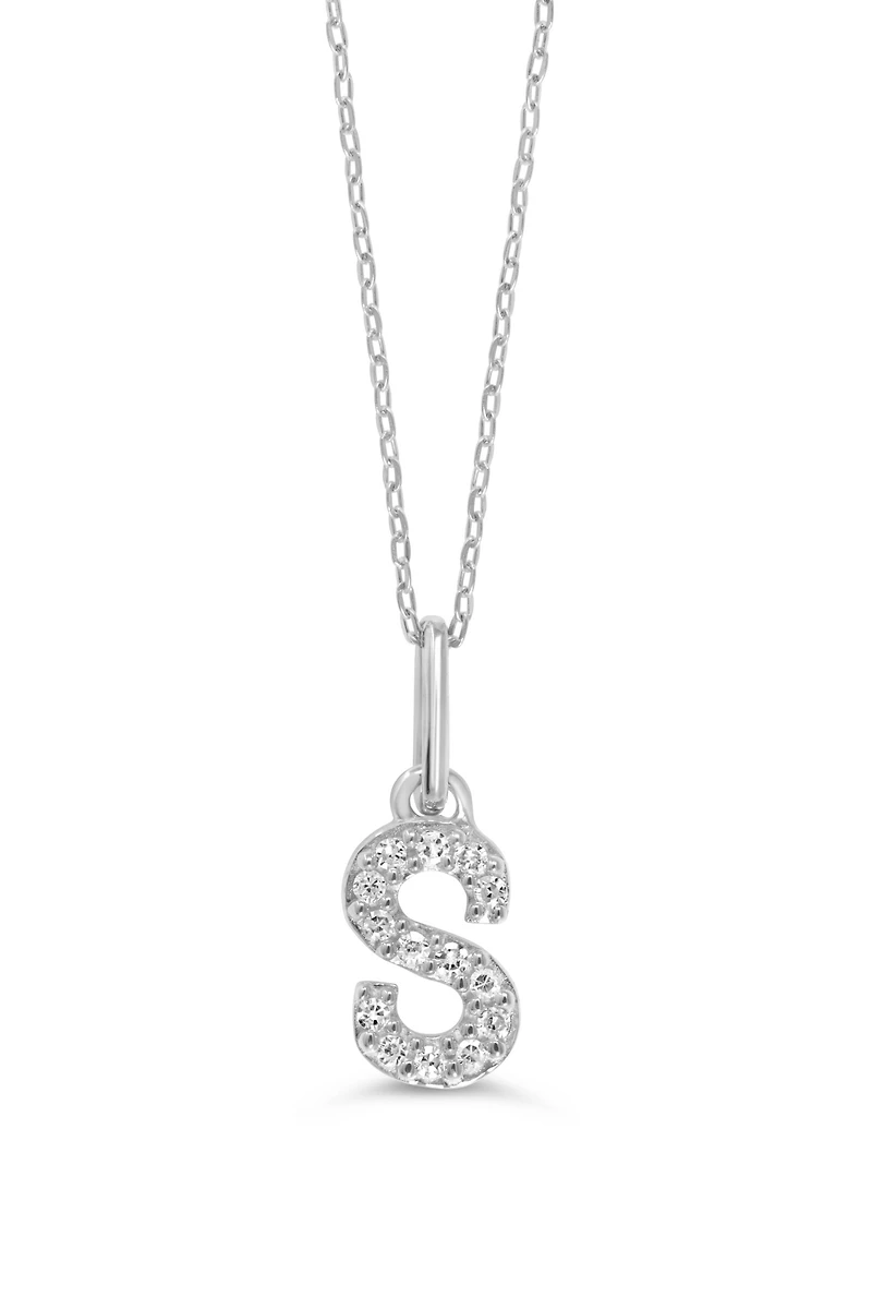 10K Initial Pendant with Lab Grown Diamonds - Letter A / Gold