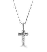 10K Initial Pendant with Lab Grown Diamonds - Letter A / Gold