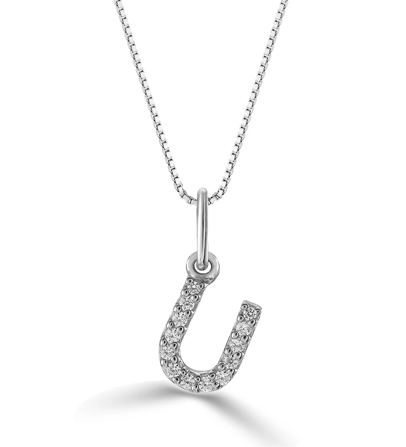 10K Initial Pendant with Lab Grown Diamonds - Letter A / Gold