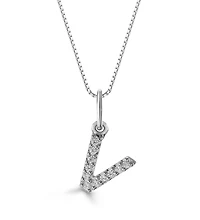 10K Initial Pendant with Lab Grown Diamonds - Letter A / Gold