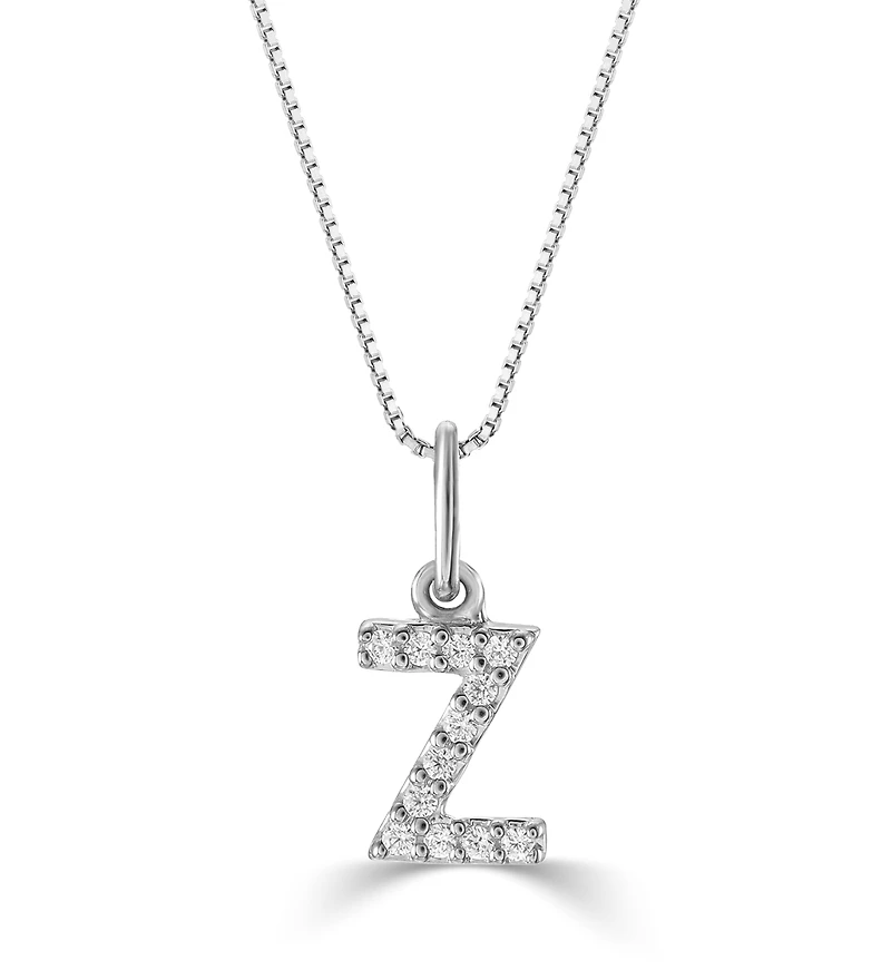 10K Initial Pendant with Lab Grown Diamonds - Letter A / Gold