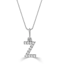 10K Initial Pendant with Lab Grown Diamonds - Letter A / Gold