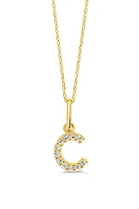 10K Initial Pendant with Lab Grown Diamonds - Letter A / Gold