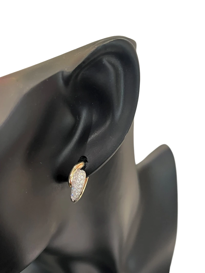 10K Yellow Gold 0.50cttw Diamond Hoop Earrings