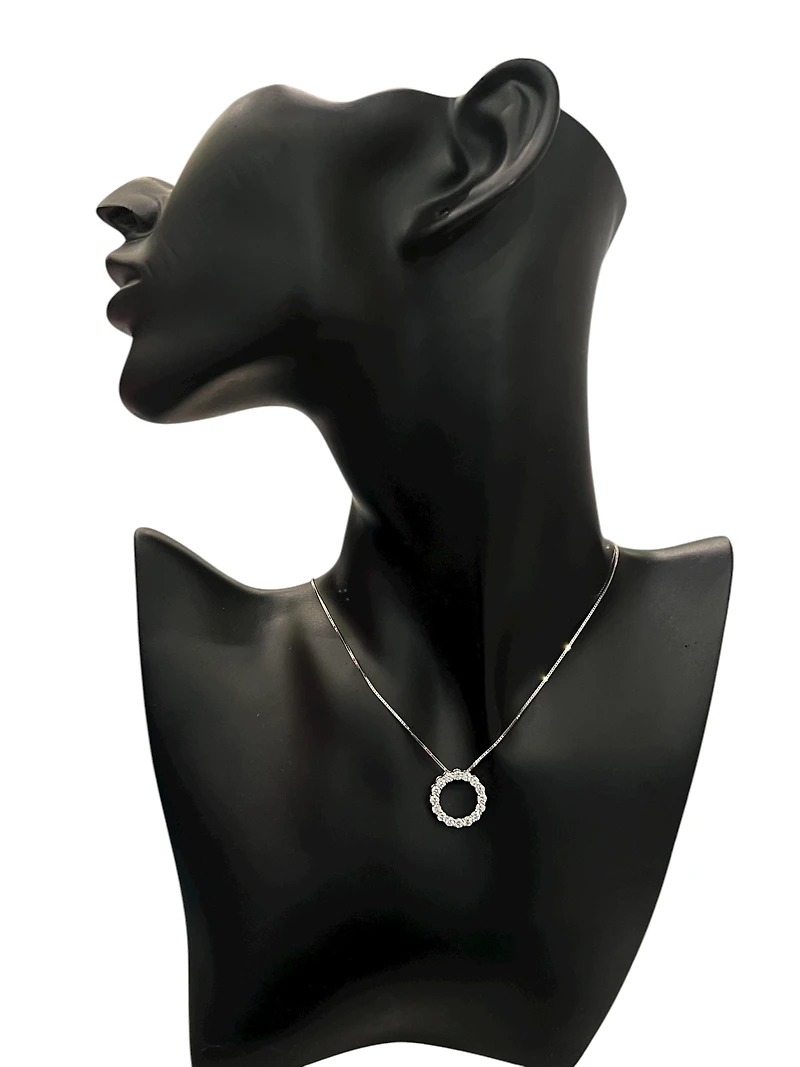 10K White Gold 1.00cttw Diamond Necklace