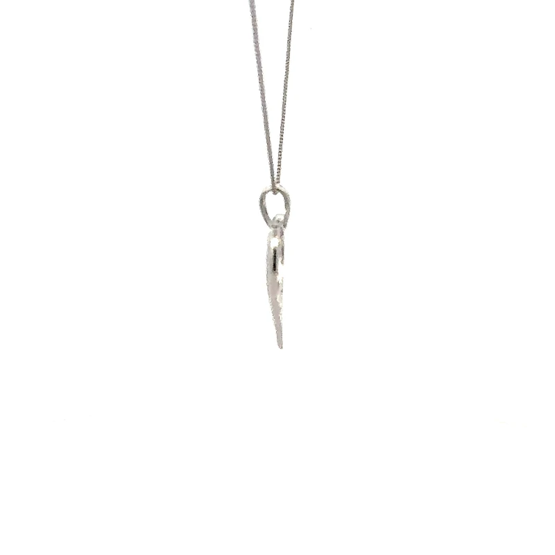 10K White Gold 0.04cttw Diamond Heart Pendant - 18"