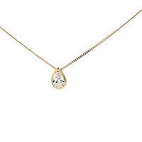10K Yellow Gold 0.50cttw Pear Cut Lab Grown Diamond Necklace - 18 Inches