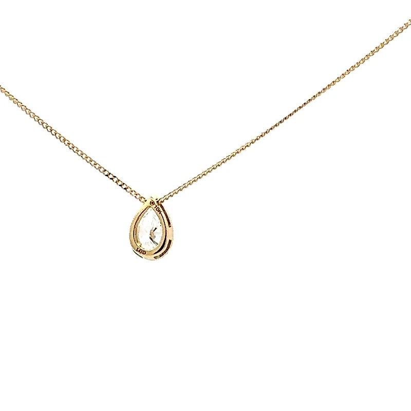 10K Yellow Gold 0.50cttw Pear Cut Lab Grown Diamond Necklace - 18 Inches