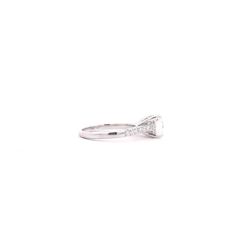 14K Gold Lab Grown Cushion Cut Diamond Engagement Ring - 4 /