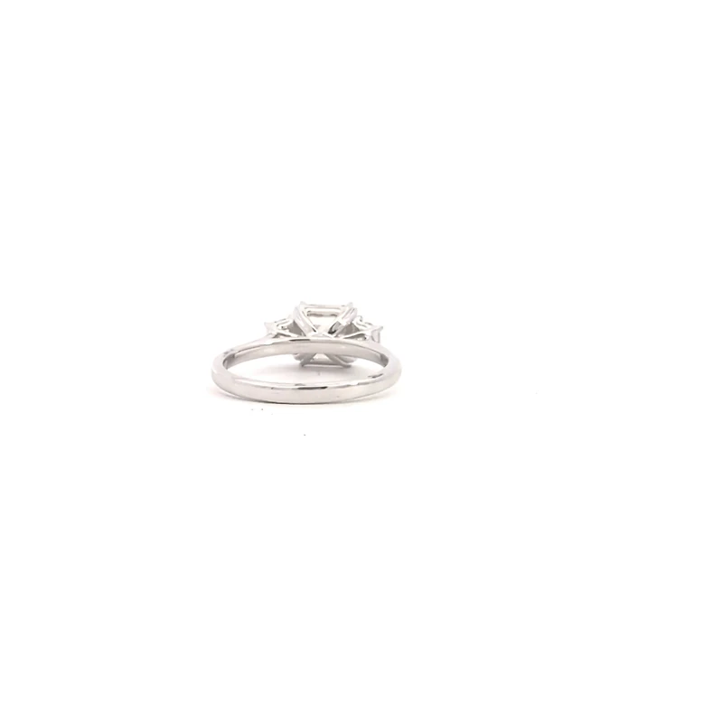 14K White Gold Lab Grown Asscher Cut Diamond Engagement Ring - / 4