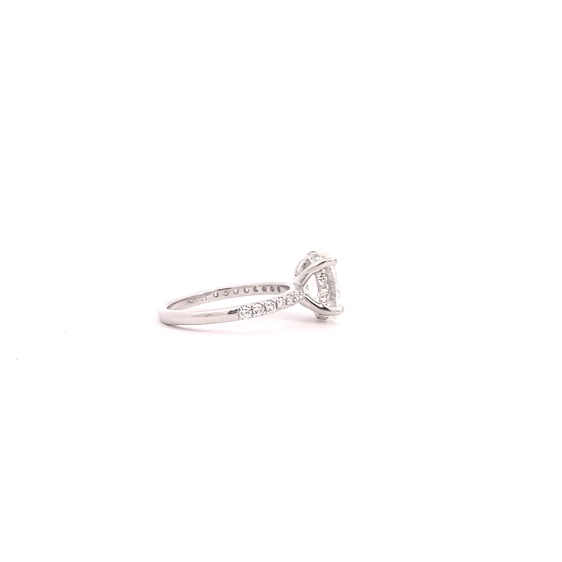 14K Gold Lab Grown Oval Diamond Engagement Ring - 4 /
