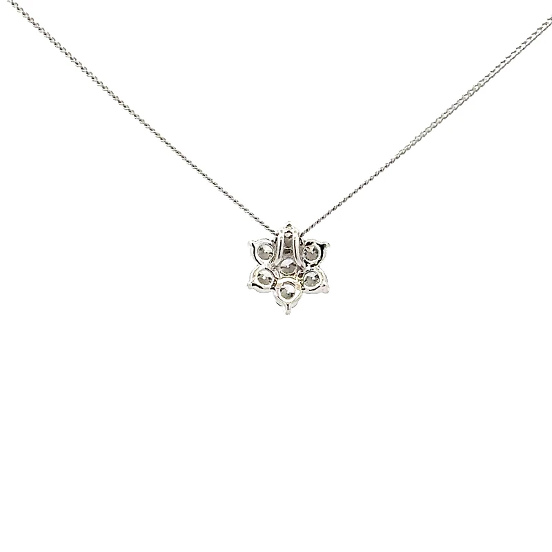 10K White Gold 0.75cttw Lab Grown Diamond Necklace - 18 Inches