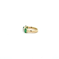 10K Yellow Gold Lab Grown Emerald and Diamond Ring - 4