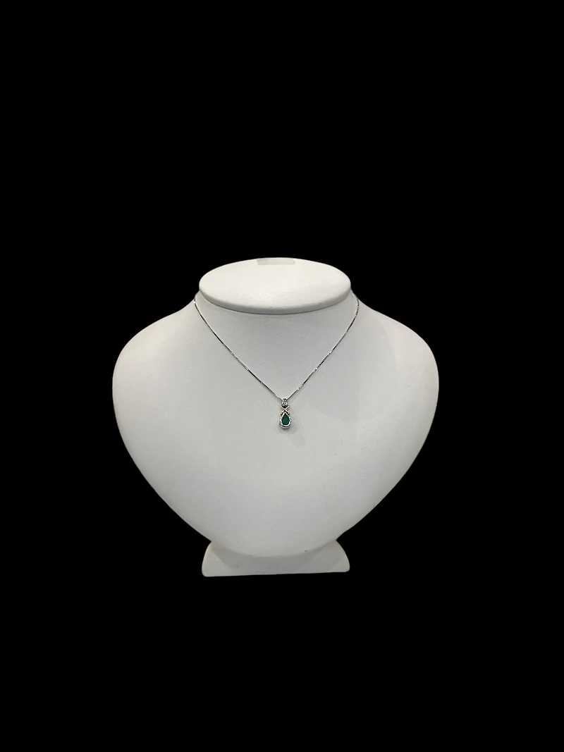 10K and Yellow Gold cttw Diamond and Emerald Pendant