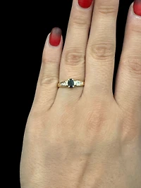 10K Yellow Gold Sapphire & Diamond Ring