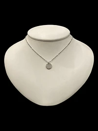 Stainless Steel 10mm Engravable Disc Pendant - 18"