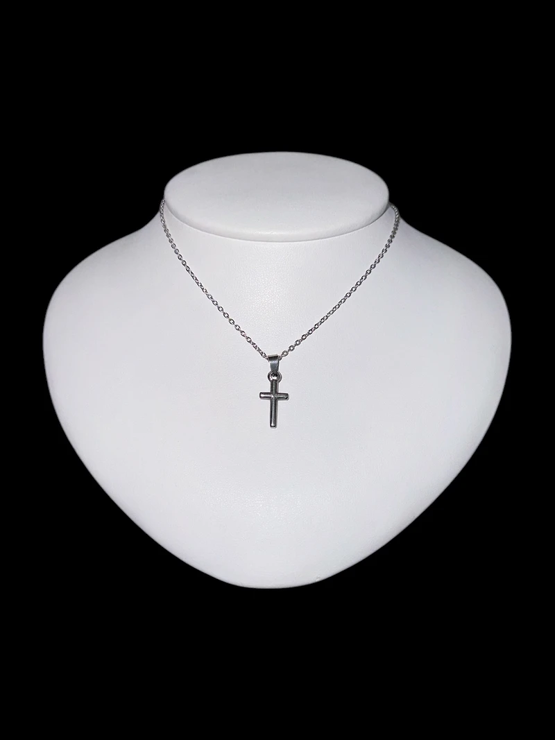 Stainless Steel 18x9mm Cross Pendant - 18"