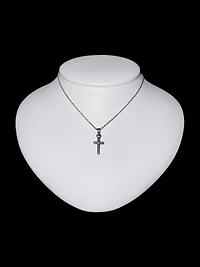 Stainless Steel 18x9mm Cross Pendant - 18"