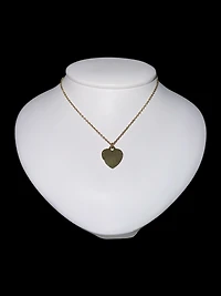 Stainless Steel Gold Plated 18X16mm Engravable Heart Pendant - 18"