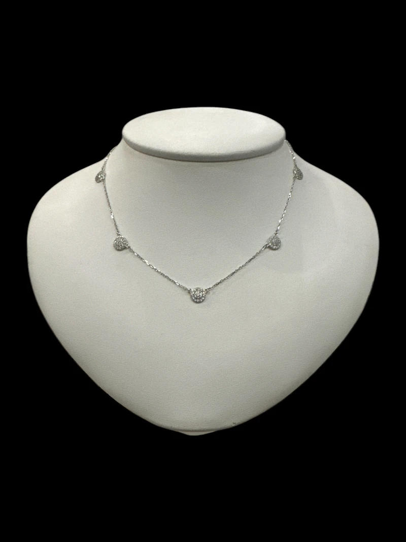 925 Sterling Silver 16-18" Cubic Zirconia Chain