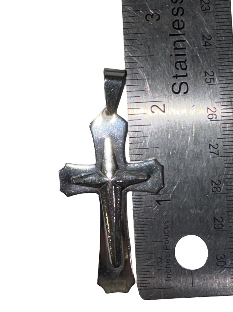 Stainless Steel 50X27mm Cross Pendant