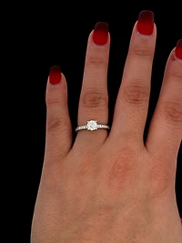 14K White Gold 1.03cttw Diamond Engagement Ring - /