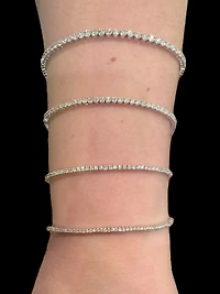 Silver Lab Grown 1.00 - 5.00cttw Round Brilliant Cut Diamond Tennis Bracelet