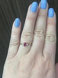 10K Yellow Gold Ruby and 0.60cttw Diamond Ring