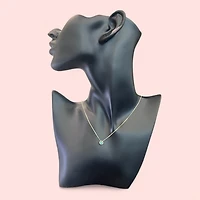 10K Yellow Gold 5mm Genuine Emerald Pendant, 18"