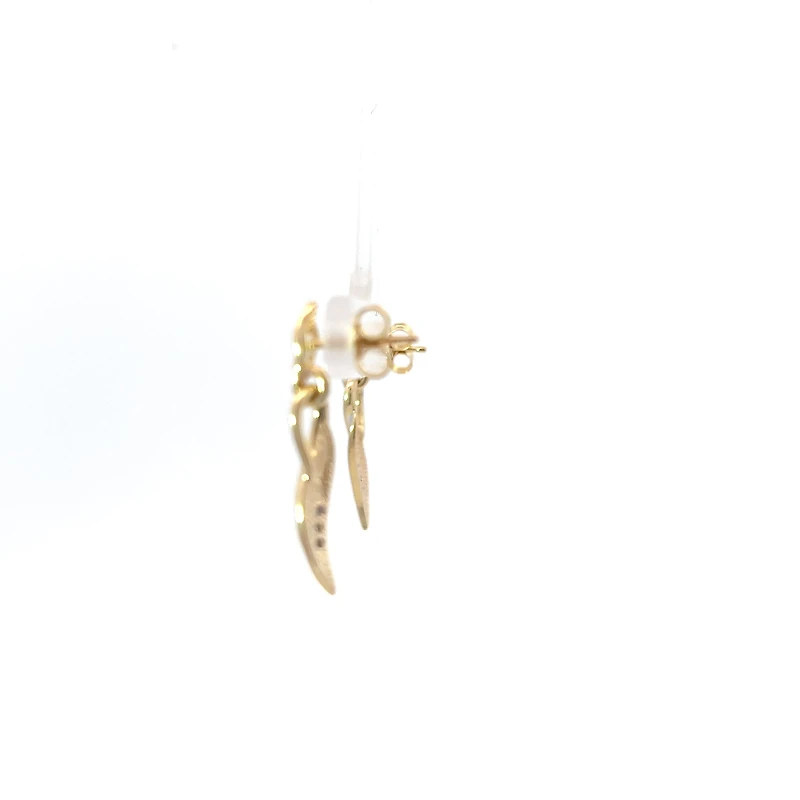 10K Yellow Gold 0.05cttw Diamond Dangle Earrings