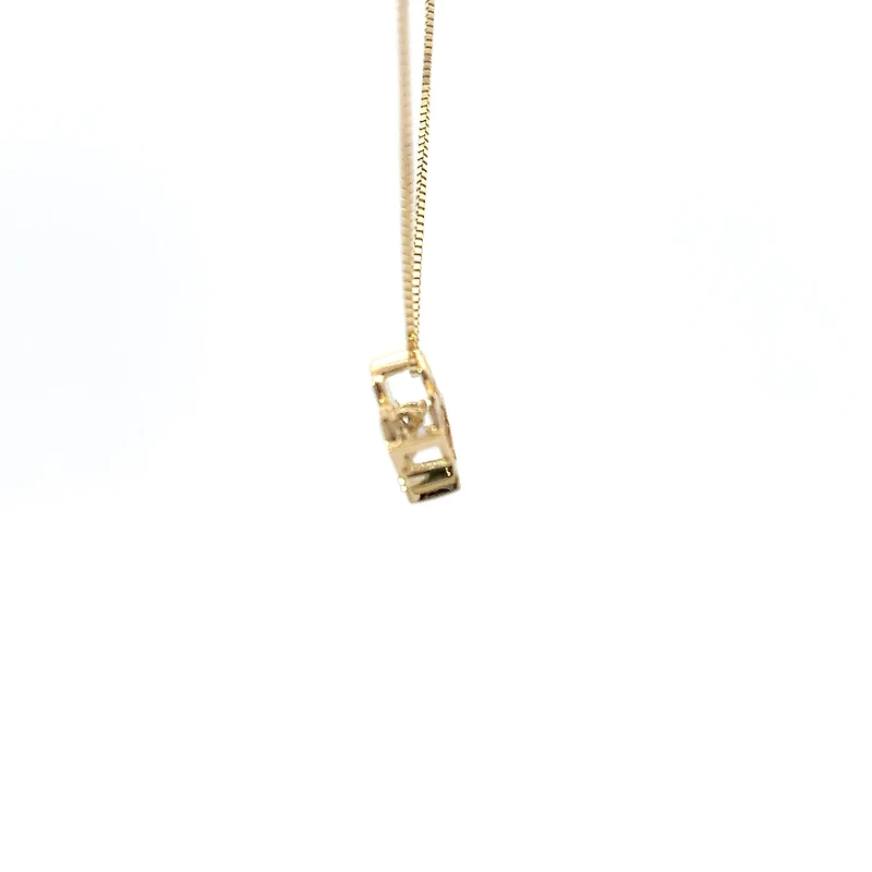 10K Yellow Gold 0.04 Canadian Diamond Maple Leaf Pendant - 18"