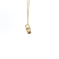 10K Yellow Gold 0.04 Canadian Diamond Maple Leaf Pendant - 18"