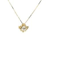 10K Yellow Gold 0.04 Canadian Diamond Maple Leaf Pendant - 18"