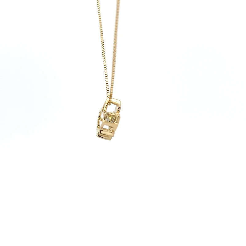10K Yellow Gold 0.04 Canadian Diamond Maple Leaf Pendant - 18"