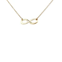 10K Yellow Gold 0.06cttw Diamond Infinity Pendant, 18"
