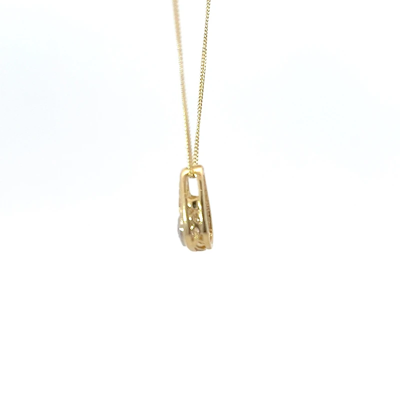 10K Yellow Gold 0.10 Diamond Solitaire Pendant - 18"