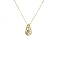 10K Yellow Gold 0.10 Diamond Solitaire Pendant - 18"
